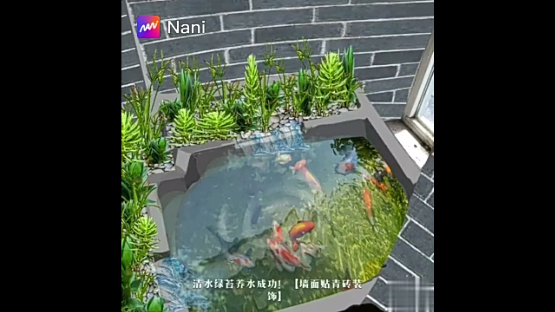 阳台做个小鱼池,电脑绘制概念图,有什么改进的